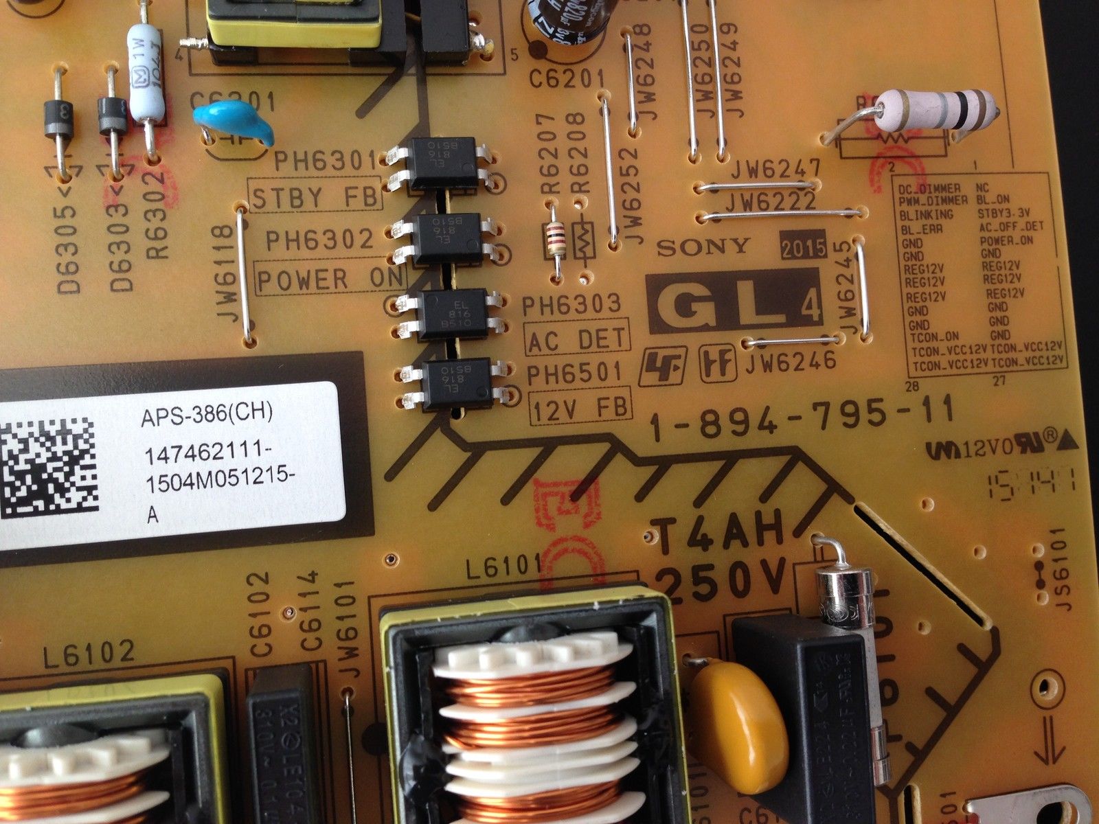 SONY XBR-49X830C STROMVERSORGUNG 1-894-795-11 APS-386